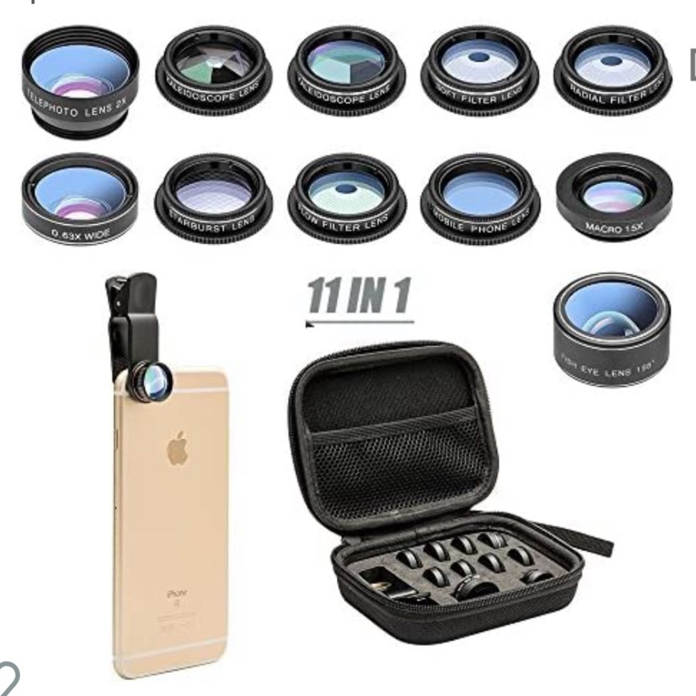 Mocalaca Phone Camera Lens 11 in 1 Phone Lens Kit